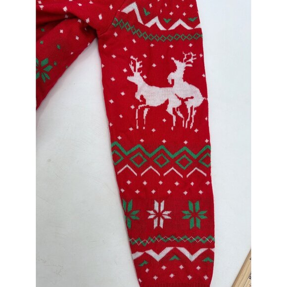 Tipsy Elves Mens XXL Red Reindeer Half Zip Sweater Ugly Christmas Knit - Picture 6 of 7